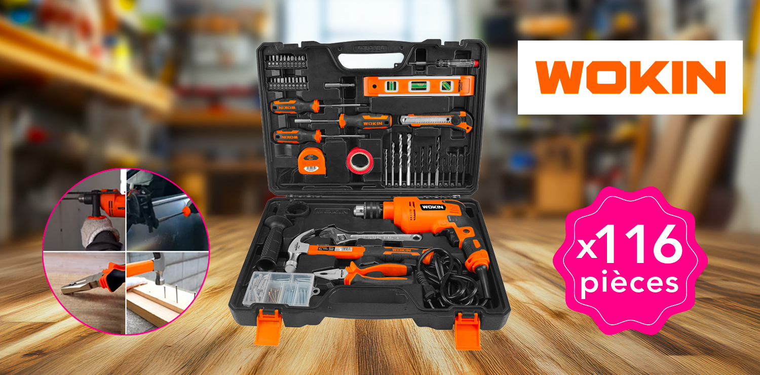 Boîte à outils 116 pièces WOKIN