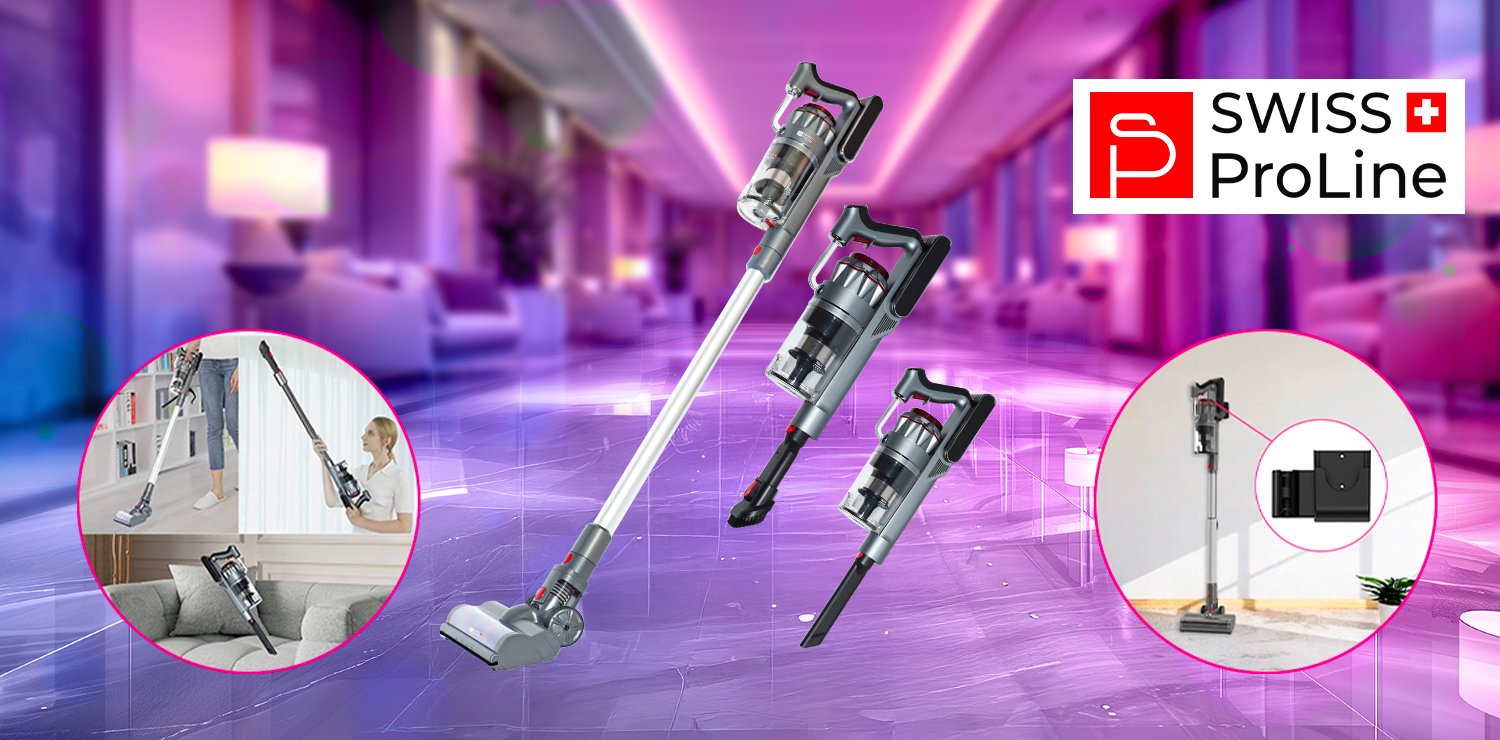 Aspirateur balai sans fil 2en1 (5 accessoires) Swiss ProLine